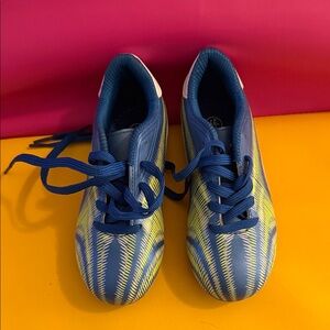 Blue and Yellow soccer cleats
